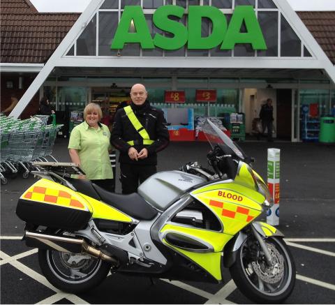 Photo of Blood Bike outside ASDA Gosforth