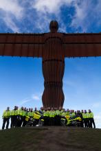 Thumbnail Picture of Northumbria Blood Bikes Members at The Angel of the North
